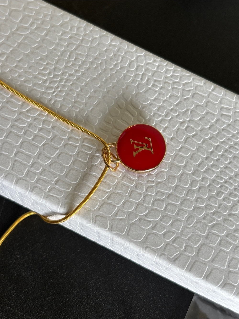 LV zipper pull charm with necklace
